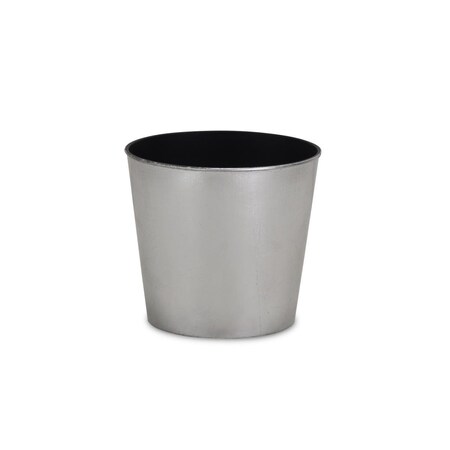 Cheungs 6.5 in. Round Tapered Recycled Plastic Planter, Silver PP-103SV